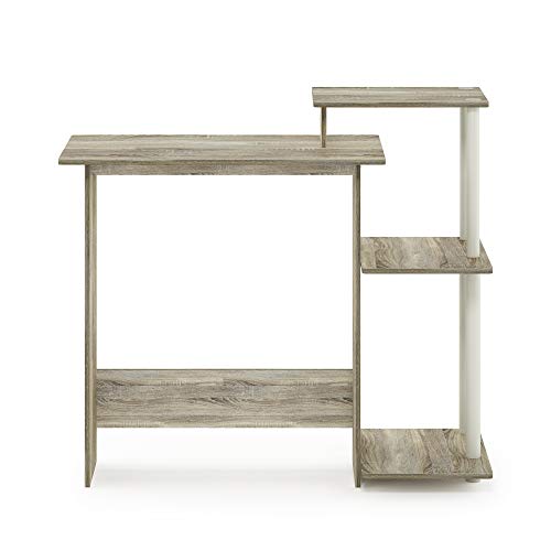 Image of Furinno EFFICIENT Desk, 28.6 inch Wide Gaming Desk with 3 Open Side Shelves, Laptop Notebook Computer Desk, Office Desk for Home Office, Study Room, Dorm, Bedroom, Sonoma Oak