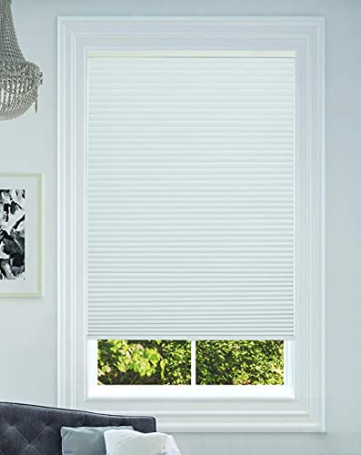 Blindsavenue Cellular Honeycomb Cordless Shade, 9/16" Single Cell, Blackout, White, Size: 18" W X 48" H #TOP1
