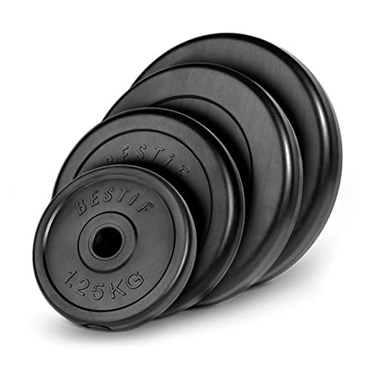 BESTIF Hantelskiva 1,25 kg 2,5 kg 5 kg 10 kg viktskiva 29 mm hål cement plast (1 x 10 kg)