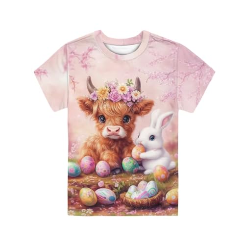 Image of WELLFLYHOM Kids Tshirts Girls Boys Short Sleeve Crewneck Tees Shirts Casual Sport Pullover Tops Size 3-16 Years
