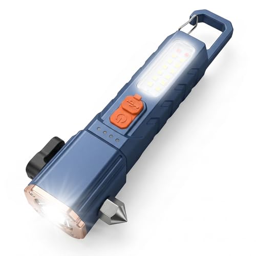 Emergency Car Flashlight with 6 Lighting Modes, Flashlights Emergency Kit Escape Hammer with...