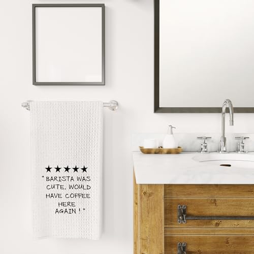 Funny-Coffee-Kitchen-Towels-Coffee-Towels-for-Coffee-Bar-Barista-Towels-Coffee-Bar-Accessories-Barista-was-Cute-Would-Have-Coffee-Here-Again-Decorative-Hand-Towels-Dish-Towels-16×24-Inches Funny Coffee Kitchen Towels Coffee Towels for Coffee Bar Barista Towels Coffee Bar Accessories Barista was Cute Would Have Coffee Here Again Decorative Hand Towels Dish Towels 16×24 Inches