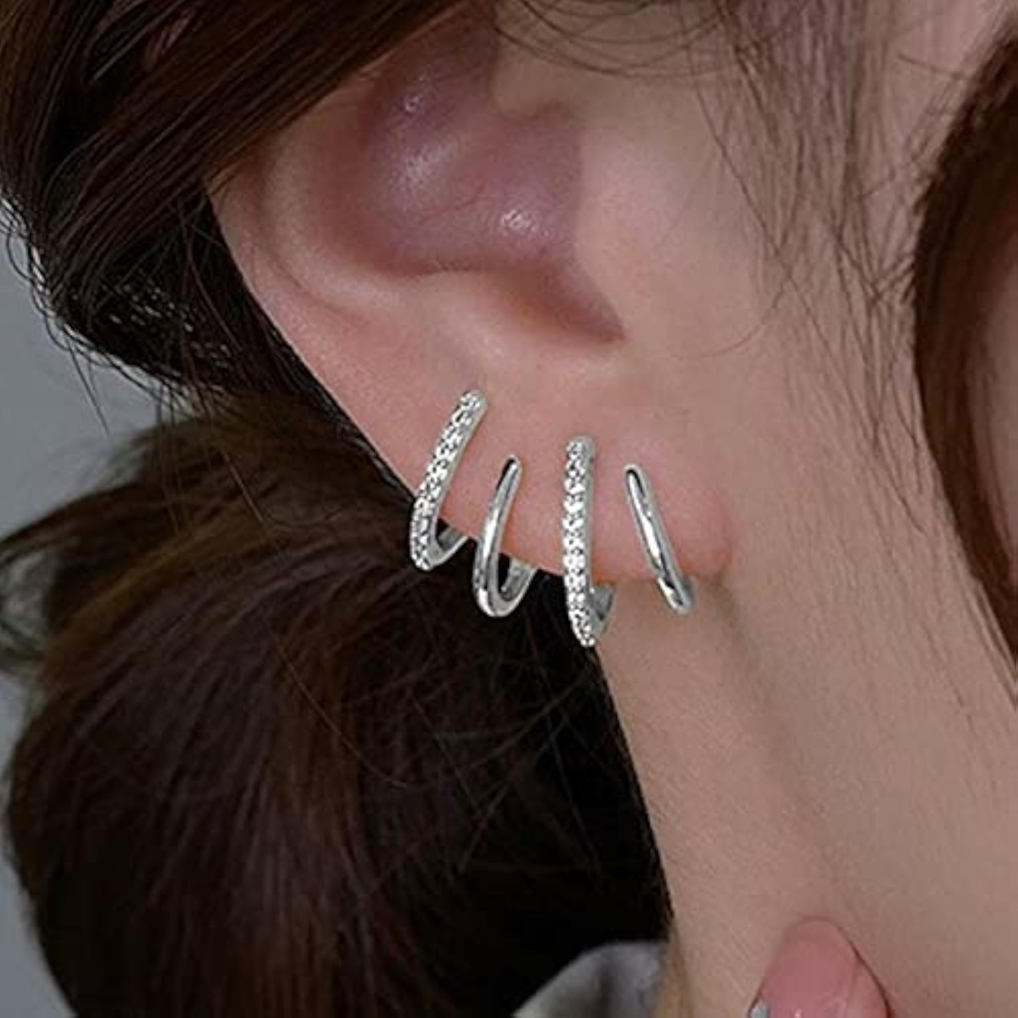 Claw Themed Stud Earrings & Earcuff Set