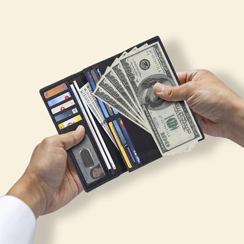 Image of Real Leather Women Wallet Leather with RFID Blocking -Trifold Card Holder Designer Ladies Clutch with ID Window Wallets