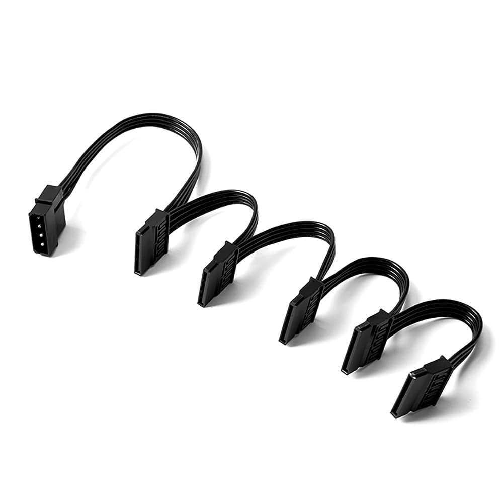 Computer Large 4Pin to 5 SATA Hard Disk Adapter Cable 1 to 5 Splitter Cable Hard Disk Power Supply Adapter Converter Cable |||-picture-38