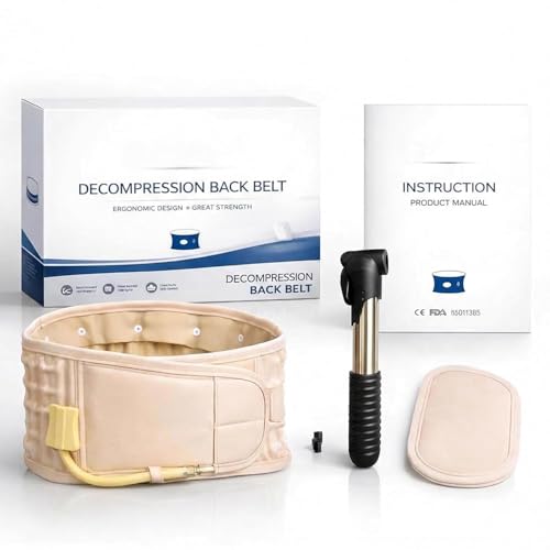 Image of Advanced Decompression Back Belt - Instant Lower Back Pain Relief, Inflatable Lumbar Support with Hand Pump, Professional Spinal Traction Device for Sciatica, Herniated & Slip Disc, Adjustable 29-49 Inch Waist Brace
