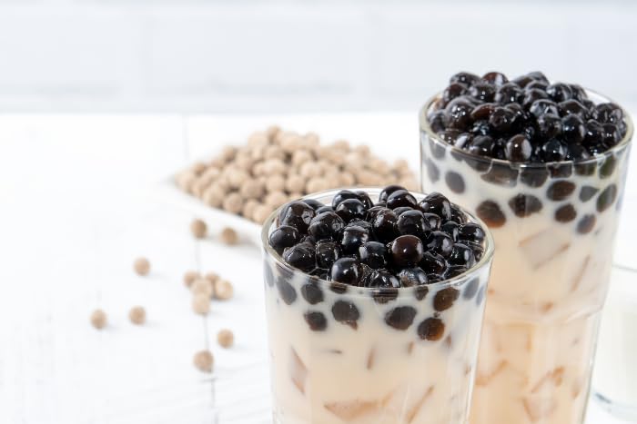 EasyCookAsia Perles de tapioca | Perles de Boba | 4 x 200g | De véritables perles fraîches de tapioca Boba de Taïwan pour ton Bubble Tea parfait