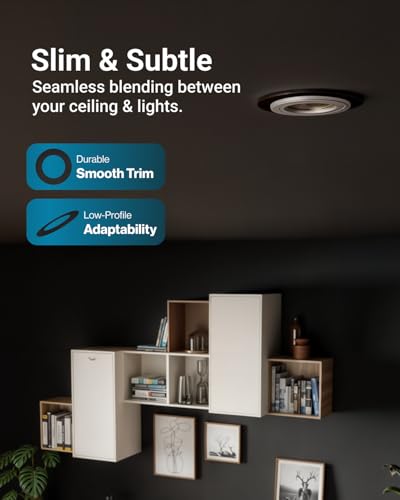 Image of Sunco 12 Pack Goof Rings 4 Inch Recessed Lights, Can Light Trim Ring Flush Mount, Black Matte Finish, Durable Plastic Design, Ultra Thin