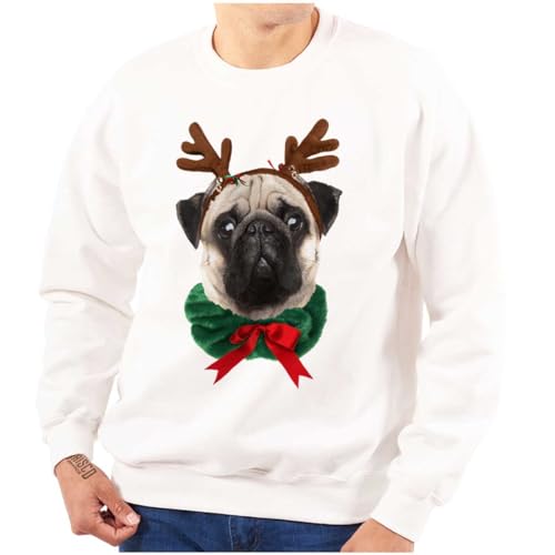 Classic Teaze Christmas Reindeer Pug Adorable Sweatshirt for Men or Women