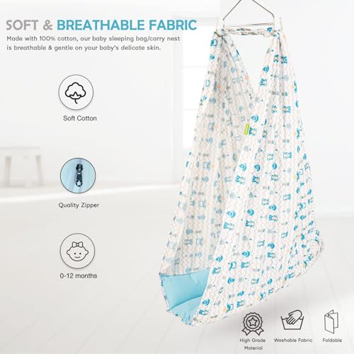 Image of Baybee Hanging Cradle and Swing for Baby 0 to 2 | Portable New Born Bassinet Jhula with Mosquito Net, Cotton Thottil Cloth | Uyyala Palna for Home Use (Blue)