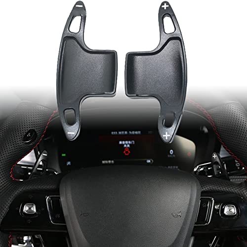 Bmolpt Custom Interior Accessories 2PCS For Lincoln Aviator Corsair 2020 2021 2022 2023 Nautilus 2019 2020-2023 Aluminum Alloy Steering Wheel Shift Paddle Shifter Extensions Cover trim(BLACK)