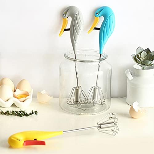 hand held mixers electric, Semi-automatic Egg Beater Stainless Steel Egg Whisk Manual Mixer Self Turning - 4