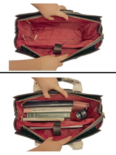 Image of JKM & Company Rolling Laptop Bag for Women | Designer Wheeled Briefcase | Fits 13-17 inch Laptops | Office Travel Computer Case