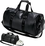 Small Sports Gym Bag Mini Travel Duffel Bags for Women Men, 19L Waterproof Fitness Workout Tote Bag, Yoga Carry On Bag Weekender Overnight Bag with Shoe Compartment, Black