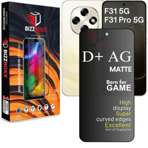 Image of D+ AG Matte Tempered Glass Screen Guard Protector Compatible With OPPO F31 5G | F31 Pro 5G Anti Fingerprint Gaming Special With Camera Cut (For Oppo F31 Pro - 6.57 Inch)- Pack of 1