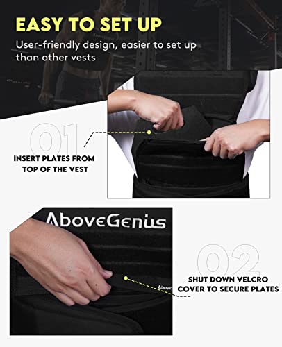 Abovegenius Weighted Vest With 14 / 20 Lbs Weight Plates, Set Up Easily And Adjustable Weighted Vest For Men And Women, Short Style Strength Training Weight Vests For Cross Training, Running #TOP2