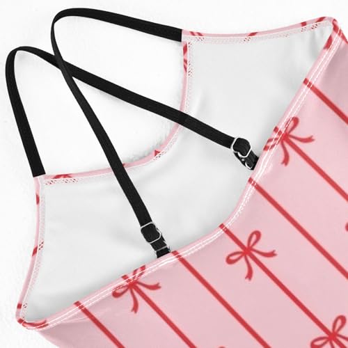 Bolaz Girls Swimsuits One-Piece Bathing Suits Summer Beach Swimwear for 3-10 Years Old-Pink Bows24