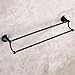 WYCSAD Toallero de latón Macizo Toallero Doble Antiguo/Toallero Toallero Negro Accesorios de baño de Doble Capa 23 Pulgadas 60 cm, Negro (Negro)