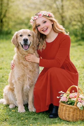 Image of Deerose Girls Maxi Dress Short Sleeve Casual Long Dresses with Pockets 5-14 Years