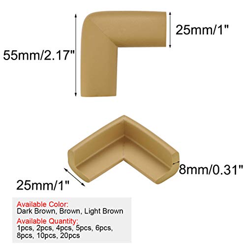 Image of uxcell 2pcs Foam Furniture Desks Edge Cover Pads Protectors Corner Cushions Bumpers Guards Light Brown