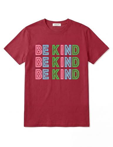 Blooming Jelly Womens Be Kind Shirt Short Sleeve Graphic Tees Loose Fit Tshirts Cute Casual Summer Tops Funny Teacher Outfits (Small, Red)