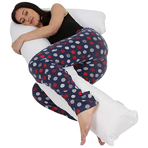 Hometex Almohada de embarazo en forma de L para apoyo corporal - Uso cómodo de maternidad Cover