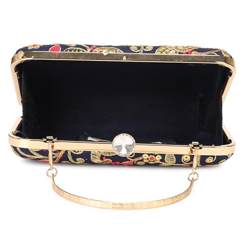 Image of LONGING TO BUY Hand Crafted Designer Box Clutch - Zari Embroidery For Women