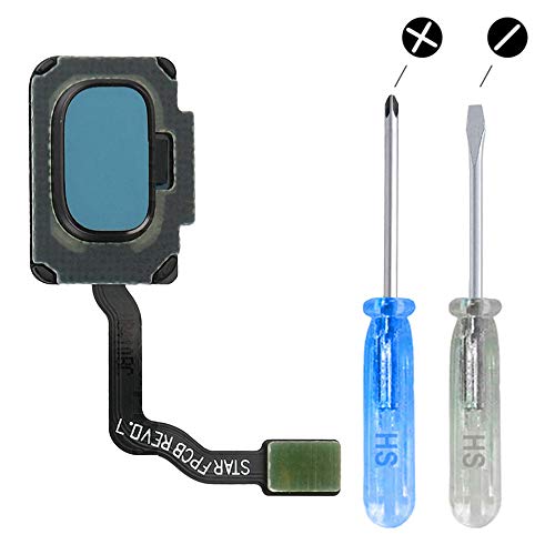 MMOBIEL Home Button Fingerprint Touch Sensor Flex Compatible with Samsung Galaxy S9 / S9 Plus 2018 - Flex Cable Connector - Replacement - Incl. Screwdrivers - Black