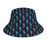 Gorra Cubo Caballito De Mar Azul Sombrero Bob Protección UV Gorro Pescador Moda Sombreros De Pescador Viajes para Senderismo Fiestas