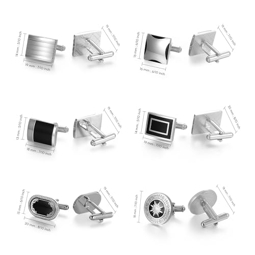 wynameleri Cufflinks 12 Packs Men's Jewelry Gift Cuff Links Set Shirts Buttons Packed in Case3