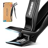 Toenail Clippers for Seniors, Angled Head Large Toe Nail Clippers for Thick Toenails, Wide Jaw Eagle Beak Clippers for Ingrown Nails, Anti-Splash Cutter with Curved Blade, Cuticle Clippers