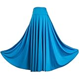 bellydance superstars 2017  Runhomal - Falda de danza del vientre para mujer, falda larga, falda flamenco, vals, tango, bellydance, salsa, rumba, maxi disfraces, danza oriental, dansewear L-6XL, A azul celeste., XL
