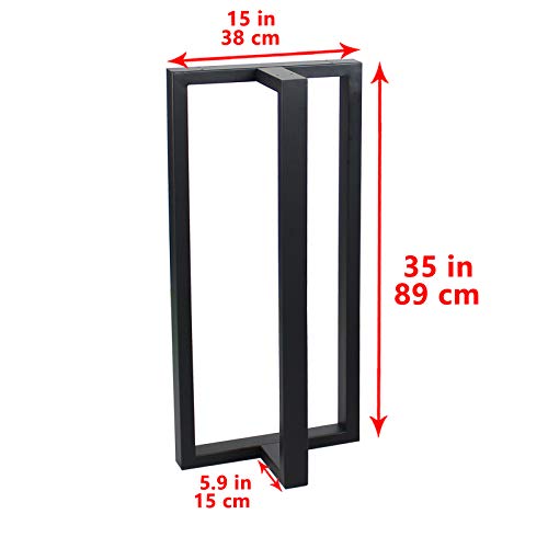 Mbqq Furniture Legs 35”Height 15”Wide Rustic Decory T Shape Table Legs,Heavy Duty Metal Desk Legs,Dining Table Legs,Industrial Modern, Diy Iron Bench Legs #TOP3