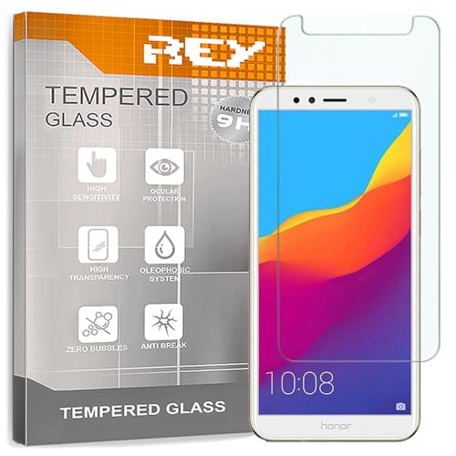REY 2X Protector Pantalla para Huawei Honor 7A - Honor 7A Pro, Cristal Vidrio Templado Premium
