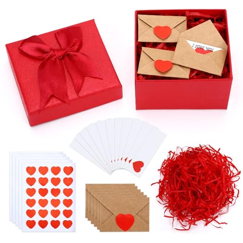 MARFOREVER 72 Pcs Mini Love Notes for Him Her, Valentine's Day Card and Little Love Notes, DIY Scrapbook Supplies with Envelopes, Gift Card Booklet for Valentines Day Girlfriend Boyfriend Husband