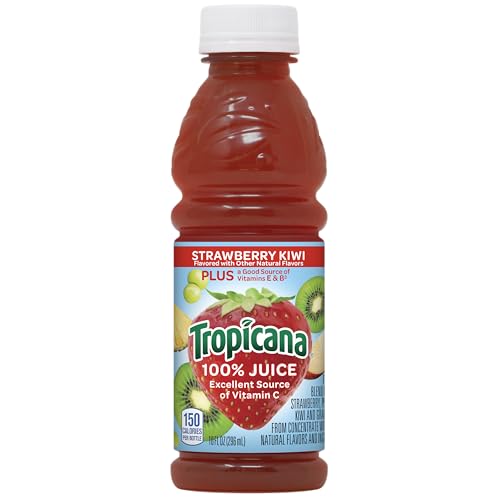 Tropicana 100% Strawberry Kiwi Juice,�Single Serve, 10 Fl Oz Bottles (Pack of 24) - Real Fruit Juice, Vitamin C, B & E Rich, No Added Sugars, No Artificial Flavors