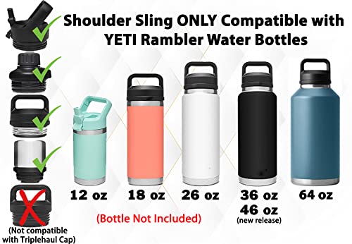One MissionX Bottle Sling for YETI Rambler, Shoulder Strap Carrier for 64oz 46oz 36oz 26oz 18/12oz Water Bottles, Durable Accessories for Walking & Hiking (Stripes, Rambler 12 18 26 36 46 64 oz) by One MissionX - Used condition - Image 3