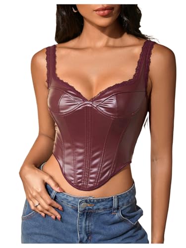 Milumia Women's Sweetheart Neck Sleeveless Corset Top Asymmetrical