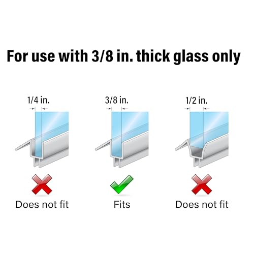 Prime-Line M 6258 Frameless Shower Door Bottom Seal for 3/8 In. Thick Glass Doors – Stop Shower Leaks and Create a Water Barrier, 36 In., Clear Vinyl (Single Pack) by PRIME-LINE - Used condition - Image 2