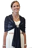 Tion Bridal Women's Chiffon Shawl One Size, Navy Blue