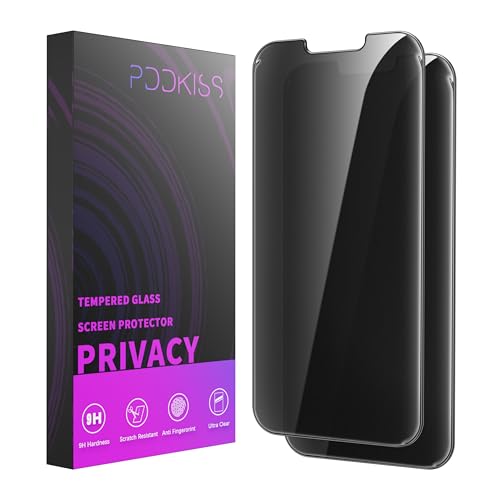 Image of PDDKISS 2 Pack Privacy Screen Protector for iPhone 12 Pro Max (2020) 6.7 inch Black Anti Spy Tempered Glass