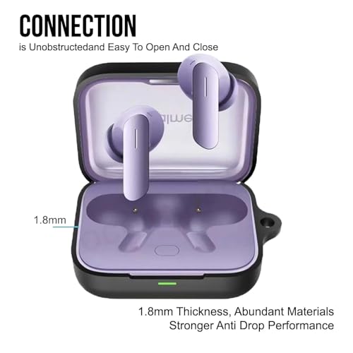 Image of Soft Silicone Case Cover Compatible for Realme Buds Air 7 | 7 Pro -Black.