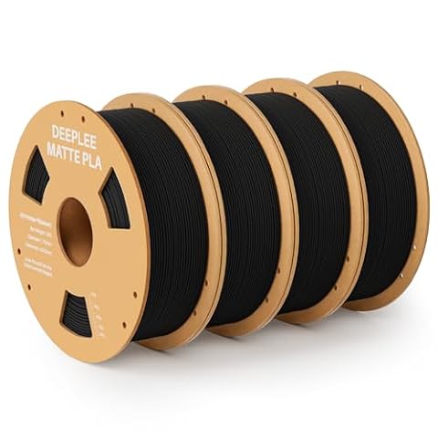 DEEPLEE Matte PLA Filament 1.75mm 3D Printer Filament, Dimensional Accuracy +/- 0.02mm, Fits for Most FDM 3D Printers Matte Black 4kg