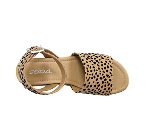 Image of Soda Topic Open Toe Buckle Ankle Strap Espadrilles Flatform Wedge Casual Sandal