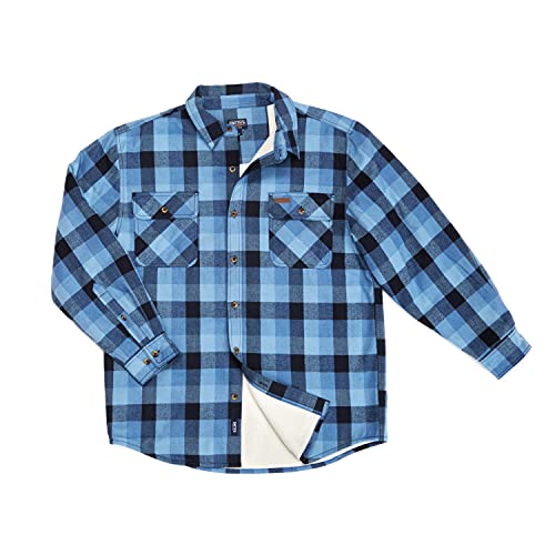 Image of Smith's Workwear Men's Sherpa Lined Cotton Flannel Shirt Jacket