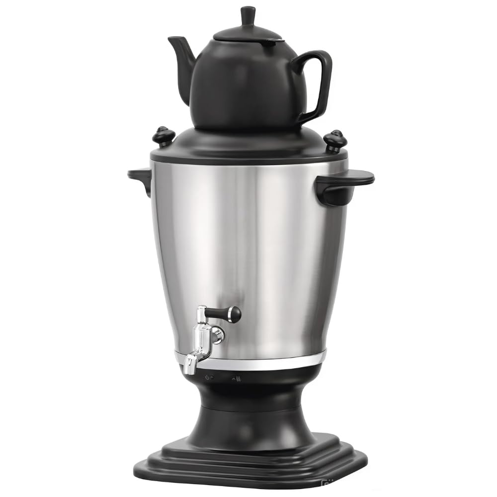 MBH - Samovar Profesional 3,2L para Hostelería y Bares. Hervidor de Agua Industrial con Tetera