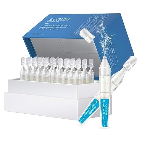 BACHERI Ceramide Ampoule Serum with Hyaluronic Acid, Peptide, Hydrating & Anti Aging Serum, Skin Barrier Repair Face Serum for Dry and Sensitive Skin, 30 Pcs/Box Cover