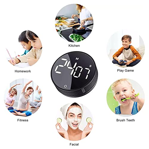 Digital Timer, Visual Rotary Timer With Led Digital Display Magnetic Countdown, Volume Adjustablefor Classroom Cooking Fitness Baking Studying Teaching(Silver) #TOP7