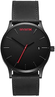 MVMT Men's Minimalist Vintage Watch with Analog Date | Black Leather