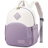 LOVEVOOK Mini Backpack Purse for Women, Small Fashion Backpack, Lightweight Cute Daypack for Travel Dating Purple-Cream